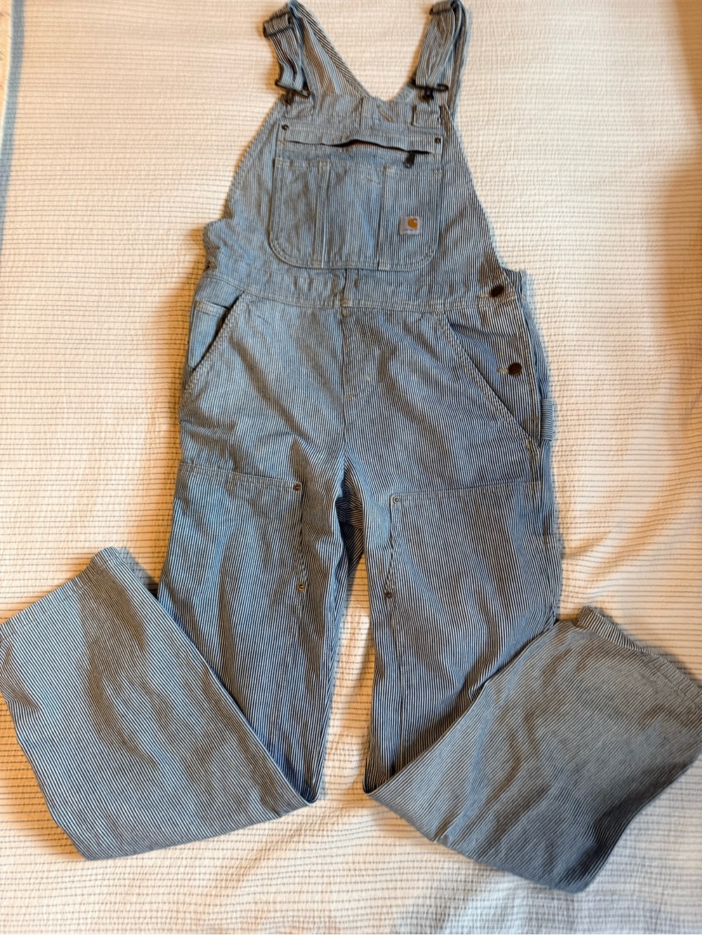 Carhartt Blue Pinstripe Cargo Overalls
